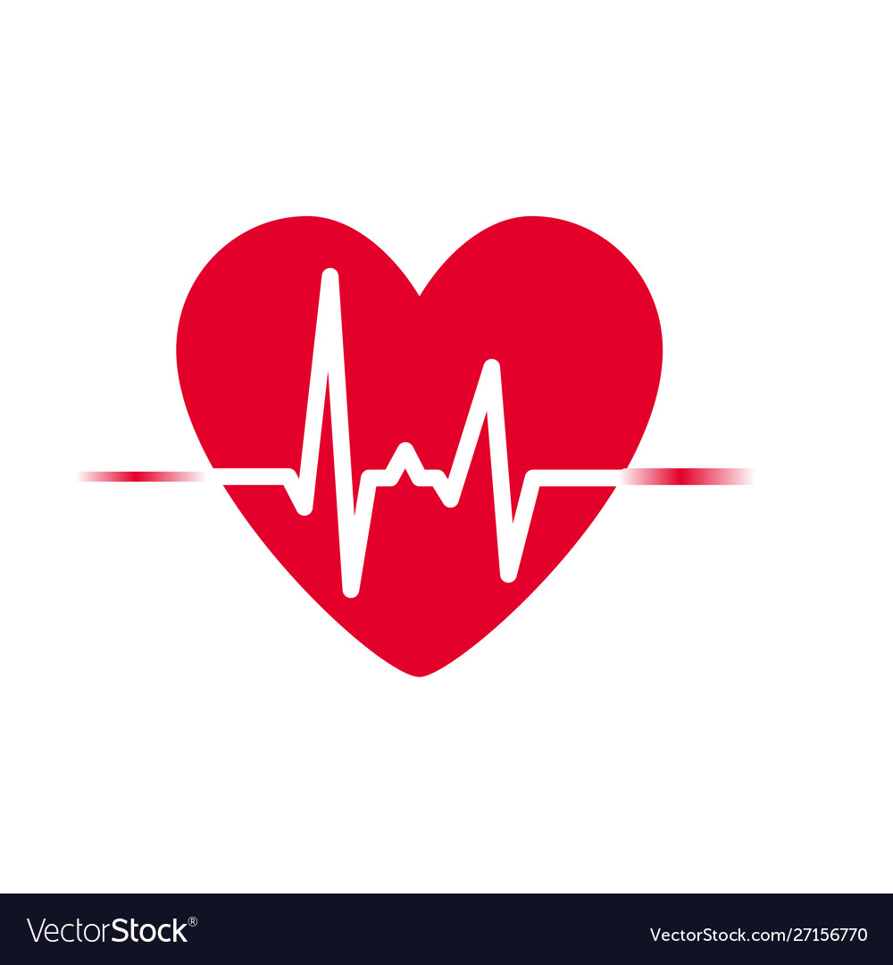 Heartbeat icon heart rhythm Royalty Free Vector Image