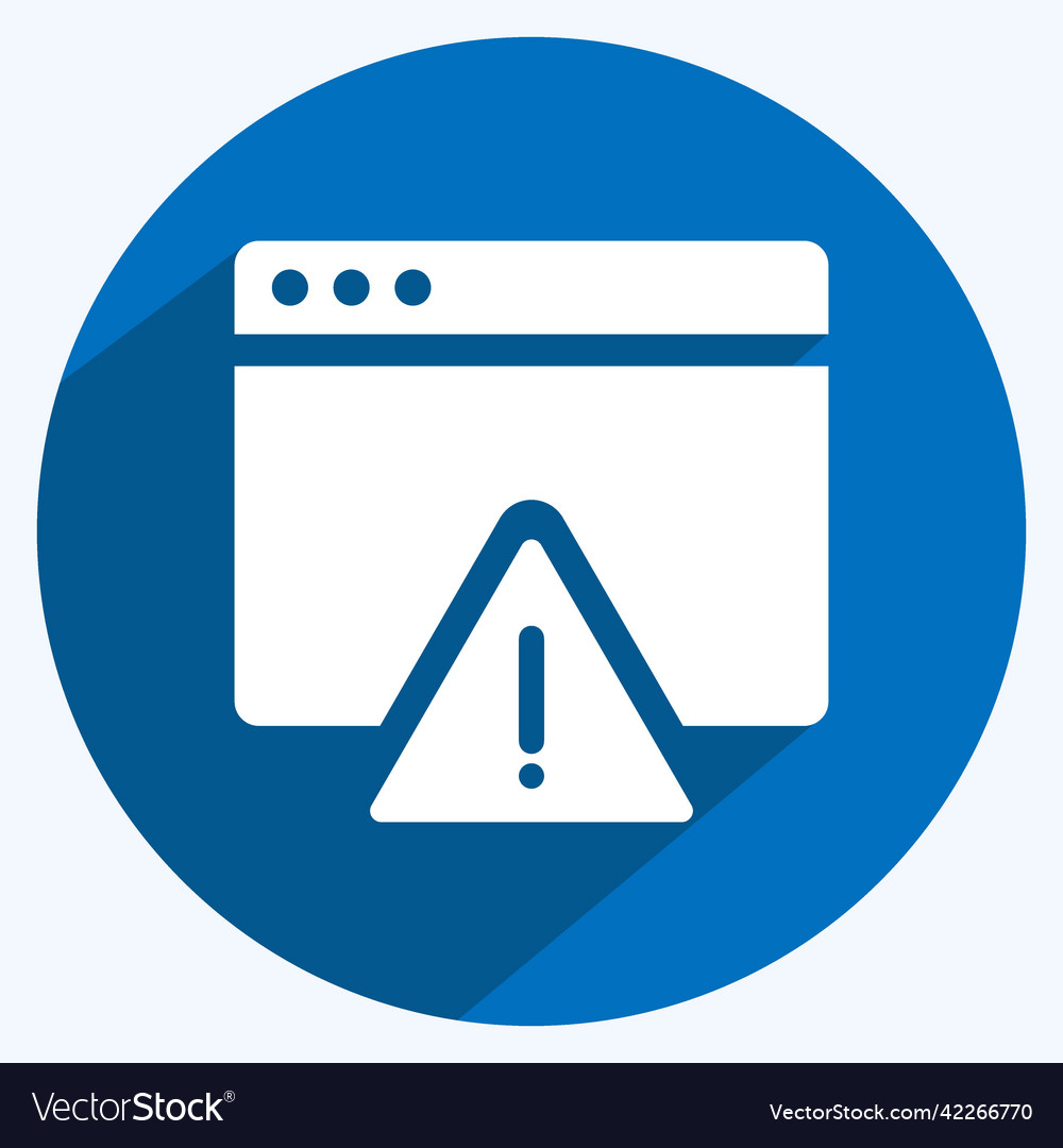 Icon warning on browser suitable for user vector image Icon warning on browser suitable for user
