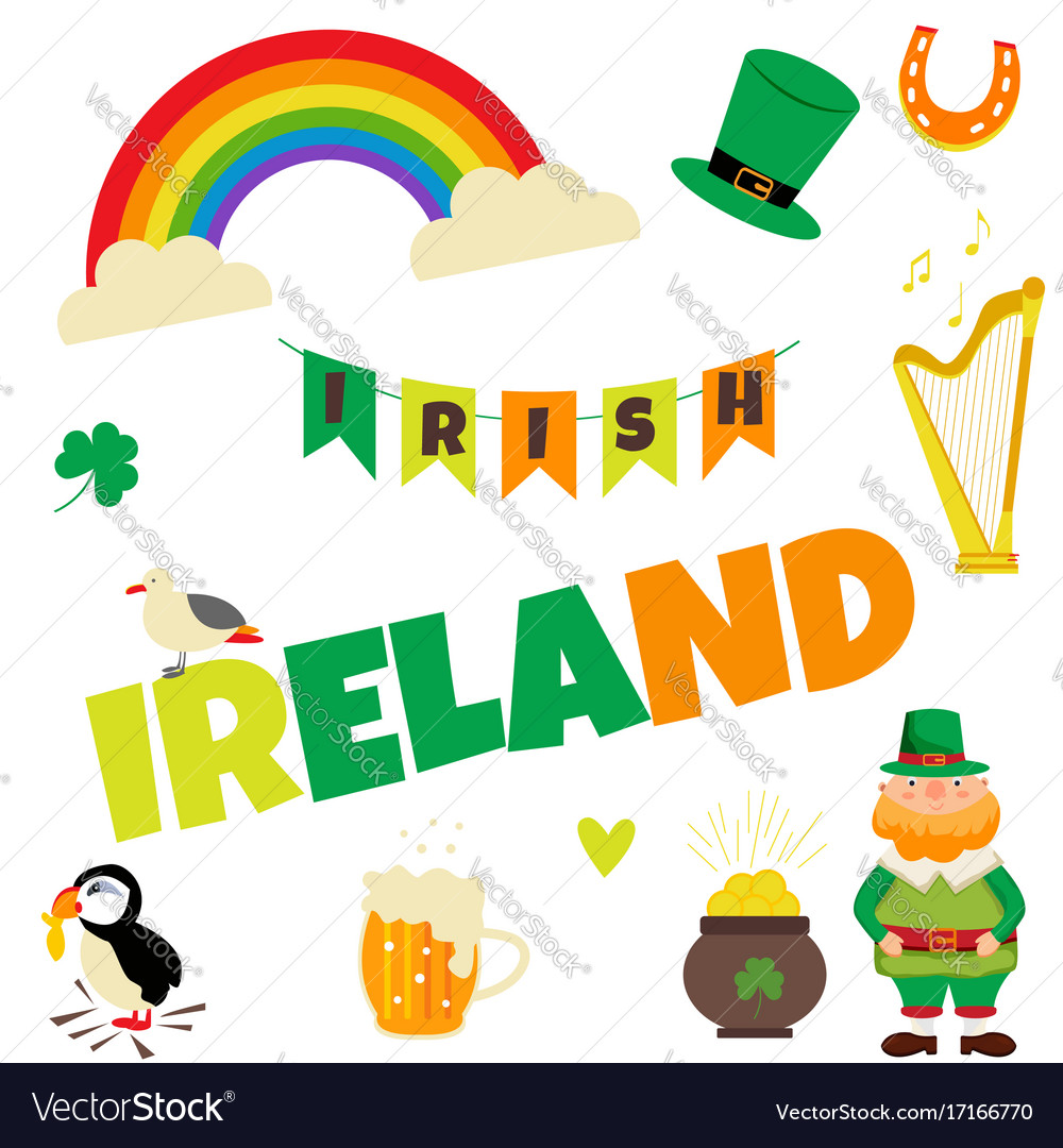 Irish concept background set