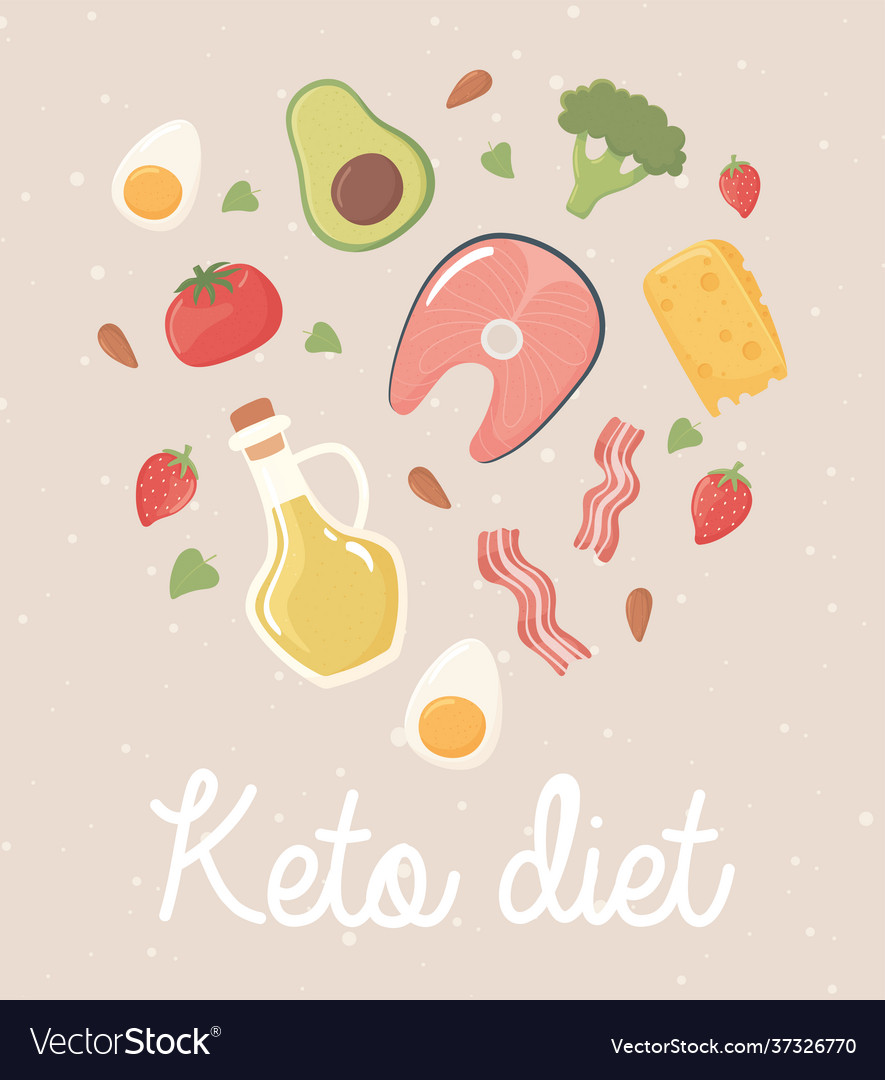 Keto diet menu Royalty Free Vector Image - VectorStock