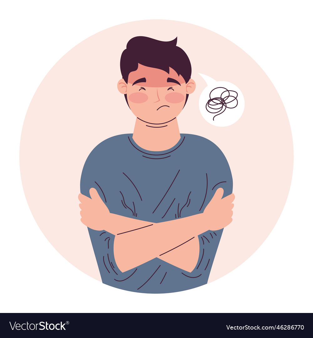 Man feeling anxious mood Royalty Free Vector Image