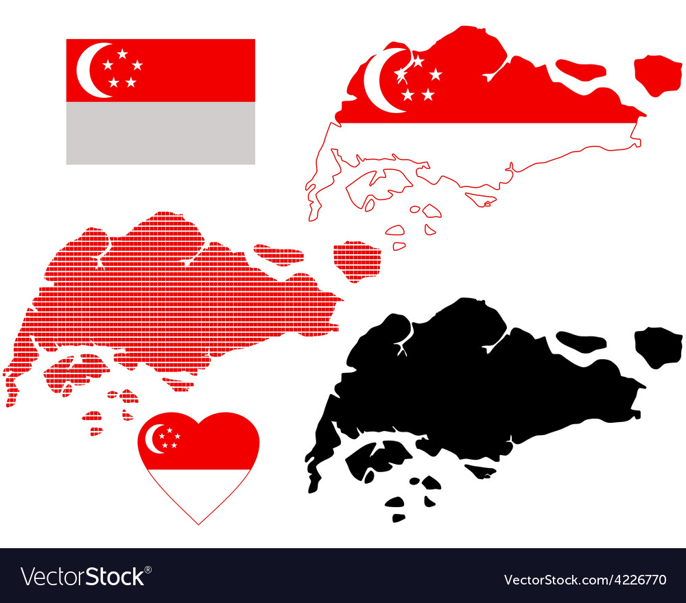 Map Of Singapore Royalty Free Vector Image - Vectorstock