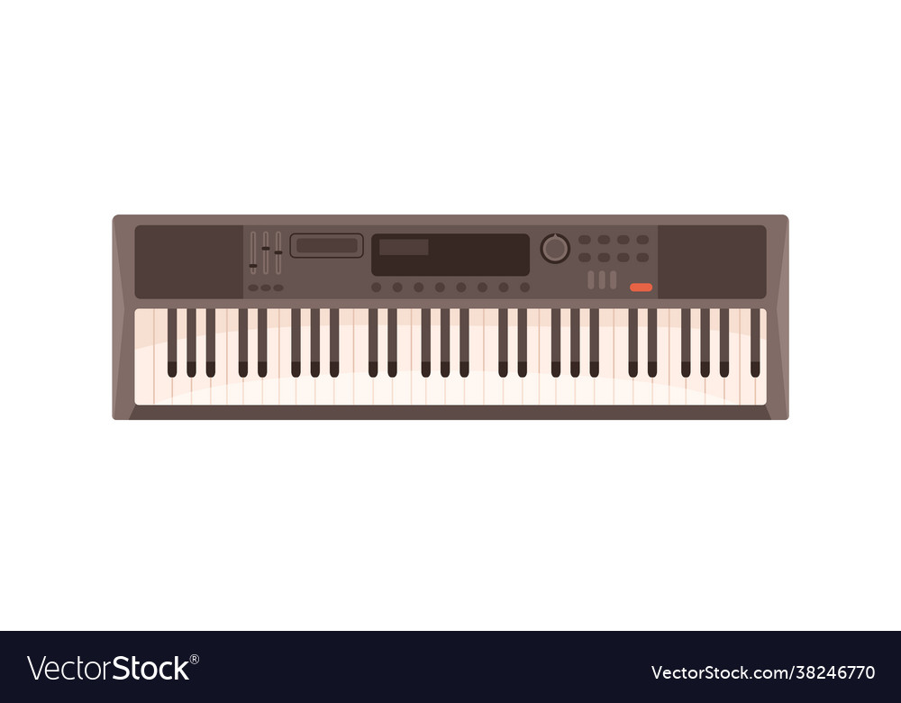 Modern synthesizer with keys buttons and display