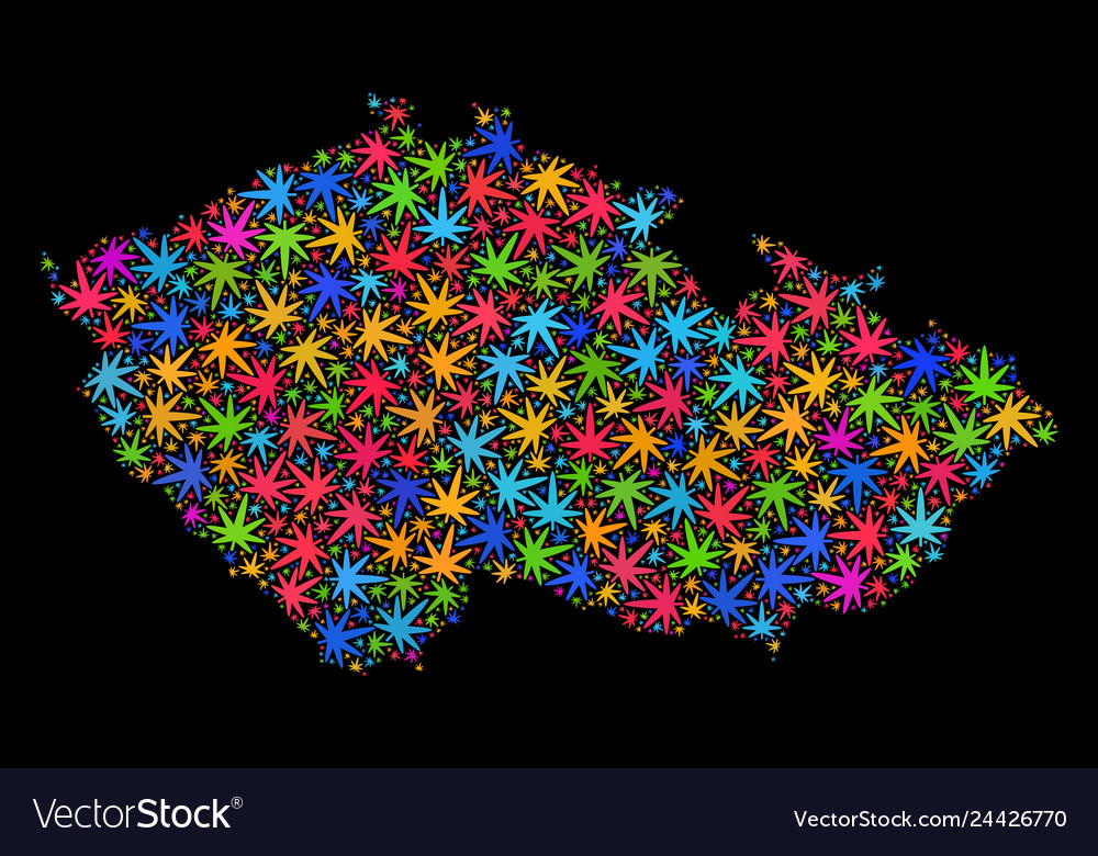 Mosaic czech republic map of multi-colored vector image Mosaic czech republic map of multi-colored