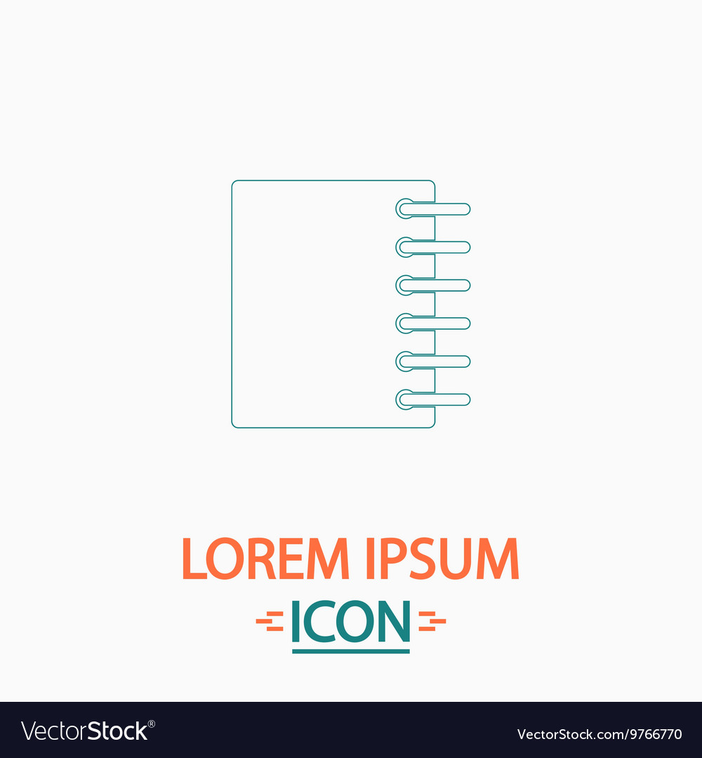 Notepad computer symbol vector image Notepad computer symbol