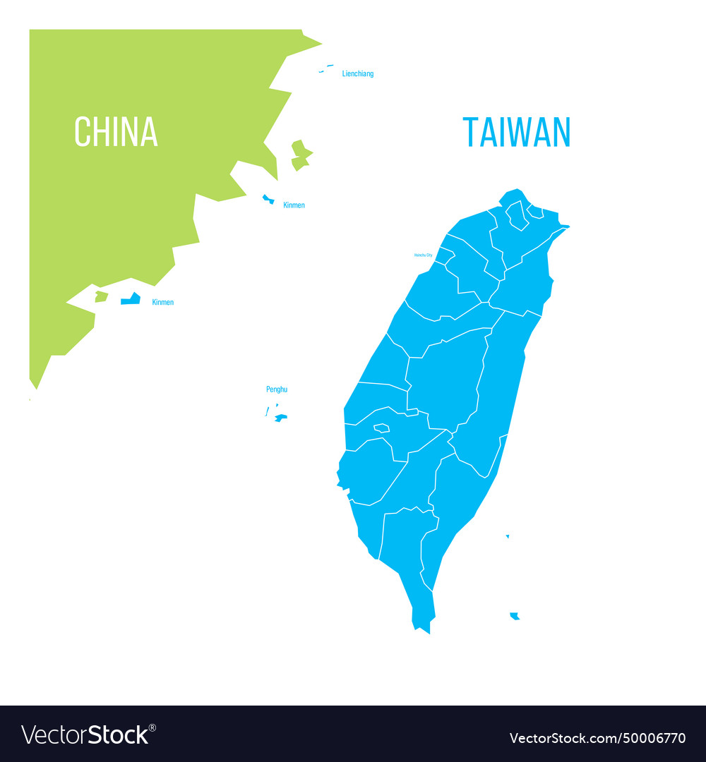 Political map of taiwan