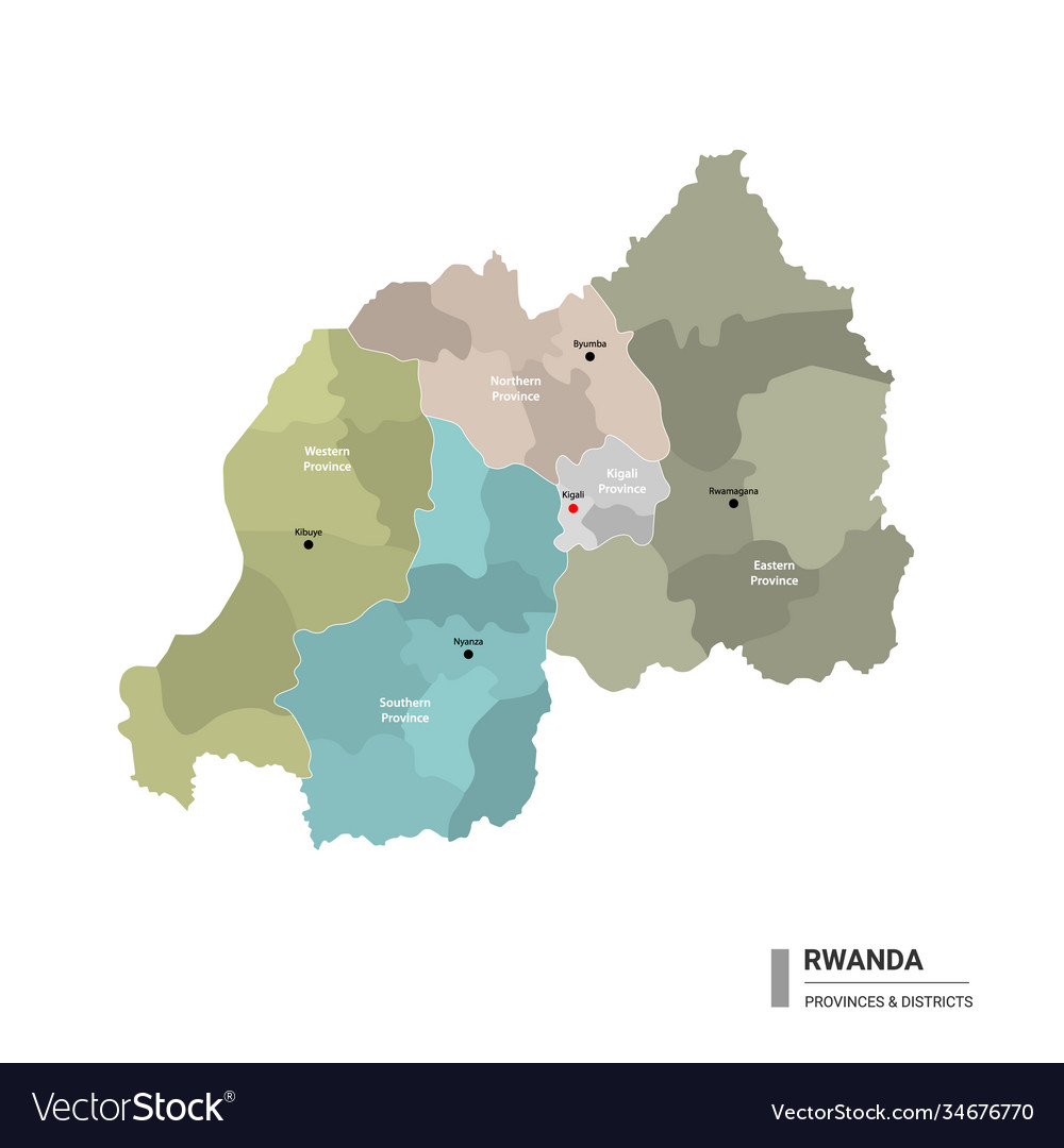 Rwanda Higt Detailed Map With Subdivisions Vector Image   Rwanda Higt Detailed Map With Subdivisions Vector 34676770 