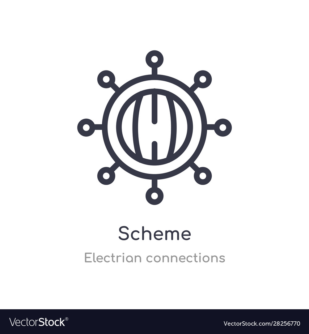 Scheme outline icon isolated line from electrian