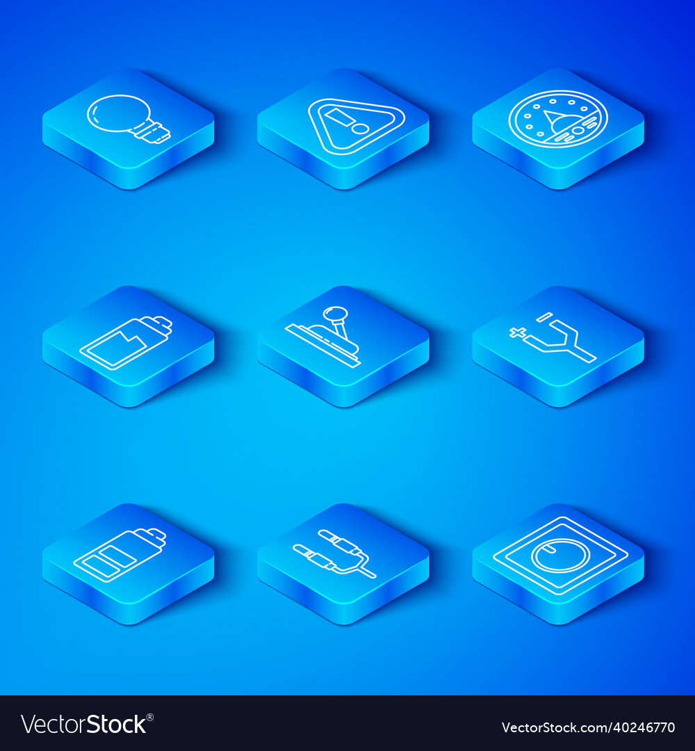 Set line battery charge level indicator vector image Set line battery charge level indicator