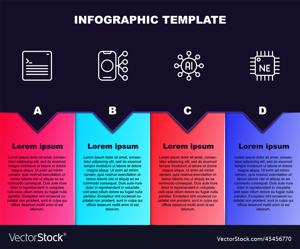 Set line web developer programming code neural vector image Set line web developer programming code neural