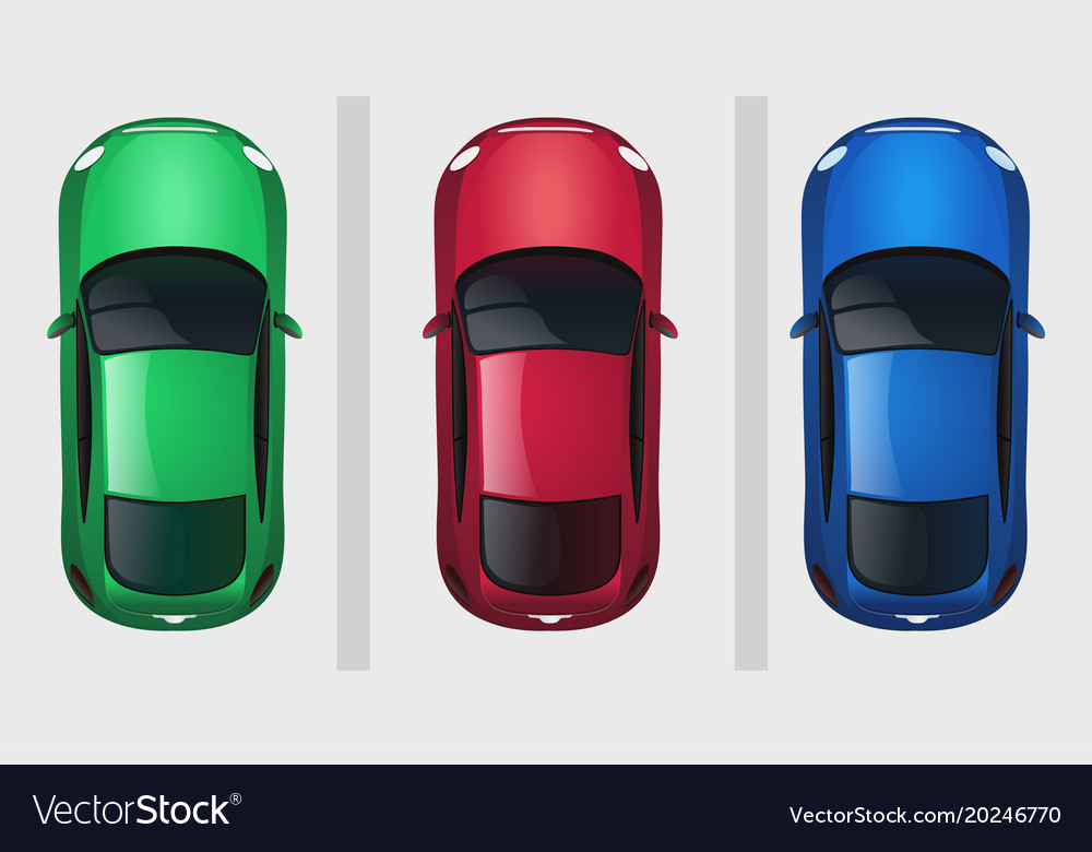 Set von Autos Draufsicht