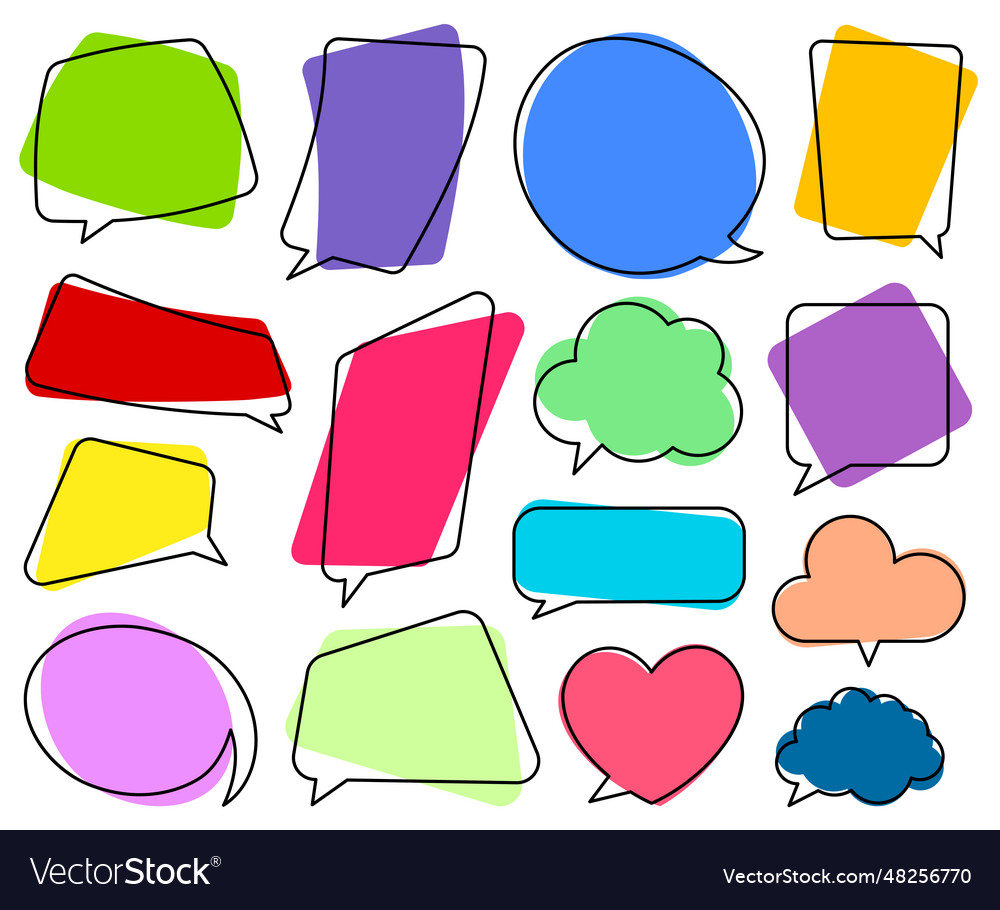 Set of empty speech bubbles different shapes vector image Set of empty speech bubbles different shapes