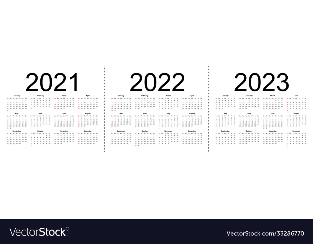 Einfache bearbeitbare Kalender für das Jahr 2021 vector image Einfache bearbeitbare Kalender für das Jahr 2021