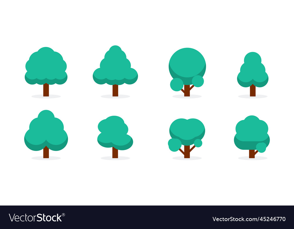 Tree set bundle vector image Tree set bundle