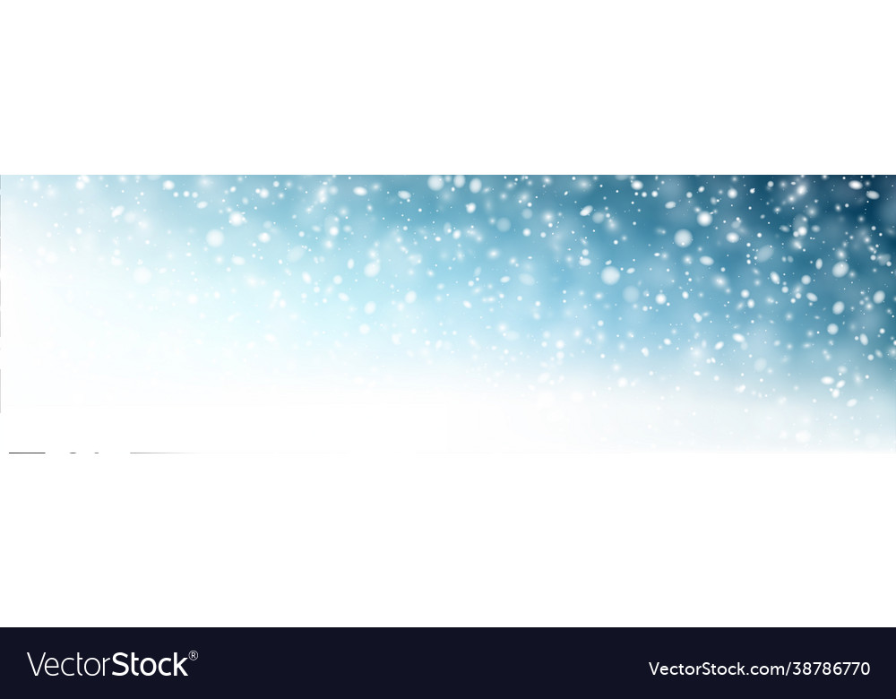 Winter blue horizontal background with white