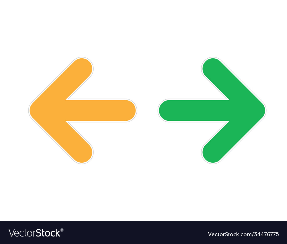 Arrow stickers in red and orange cursor pointer