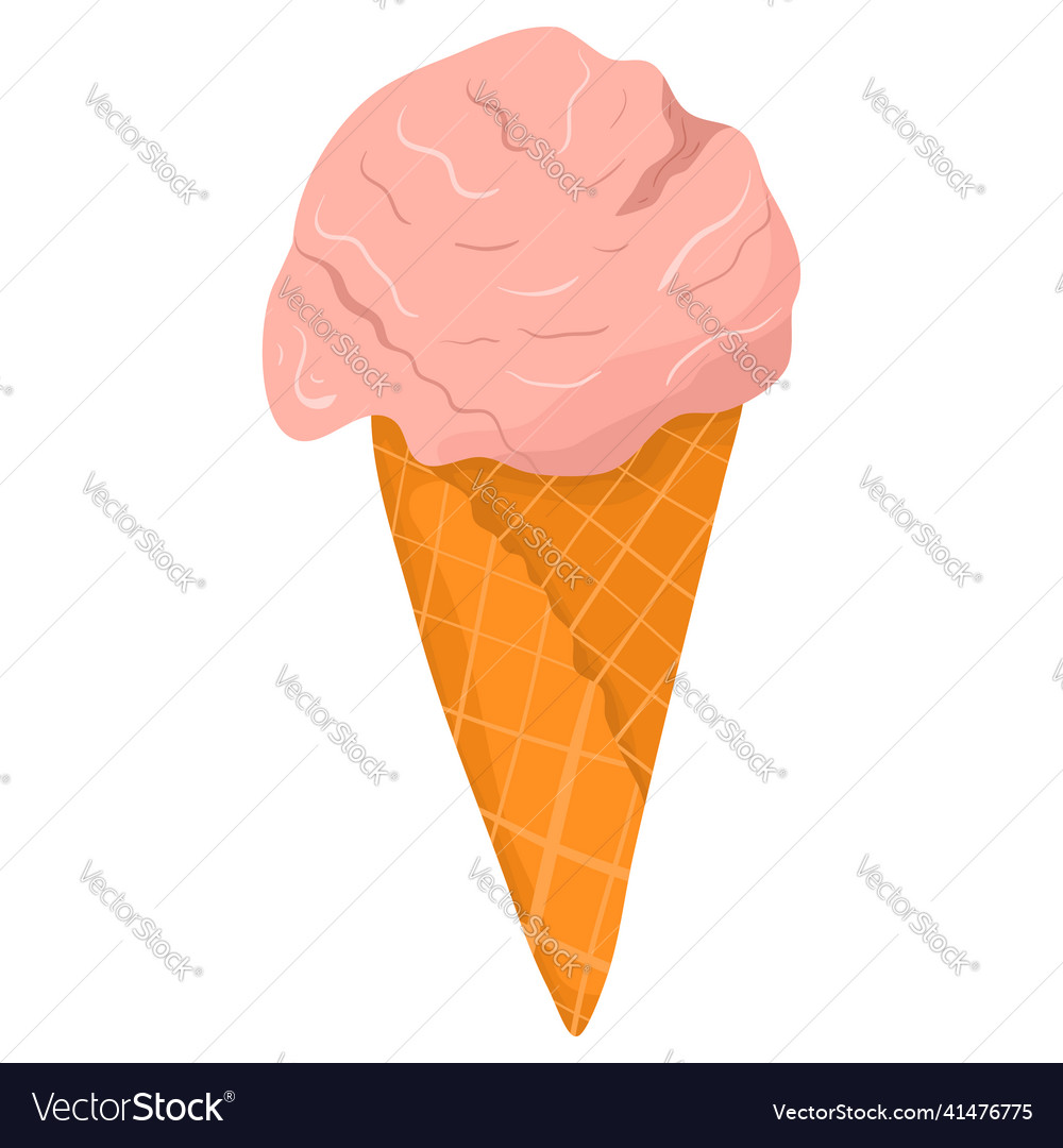 Cartoon with ice-cream in waffle cone Royalty Free Vector