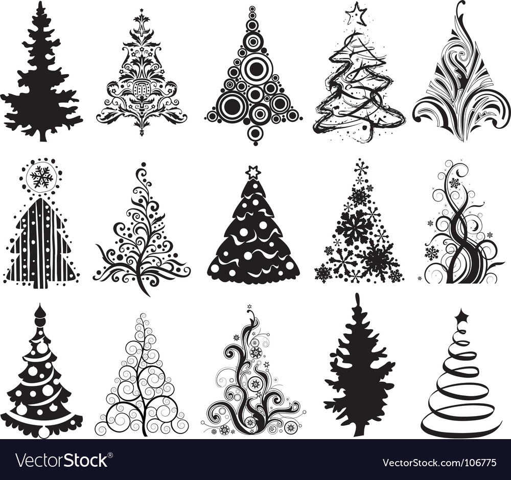 Christmas trees Royalty Free Vector Image  VectorStock