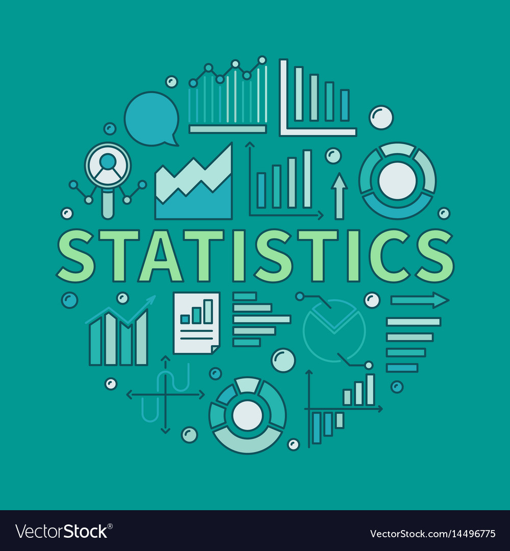 Colorful statistics round Royalty Free Vector Image