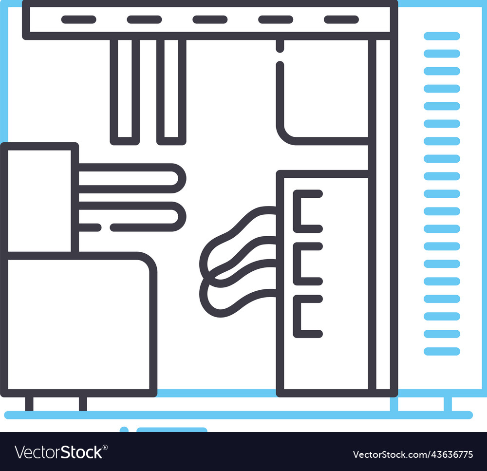 Computer case line icon outline symbol vector image Computer case line icon outline symbol
