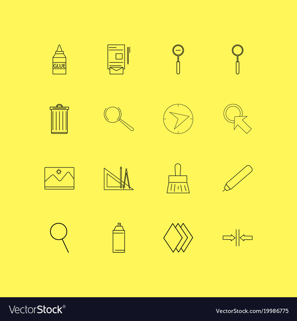 Design elements linear icon set simple outline