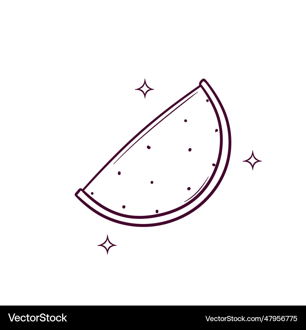 Hand drawn sliced watermelon doodle sketch Vector Image