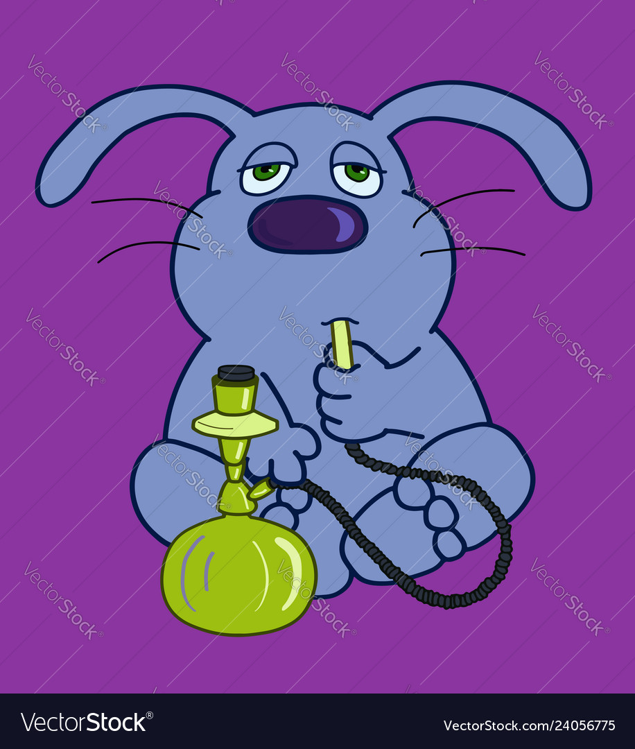 Hare character with a hookah