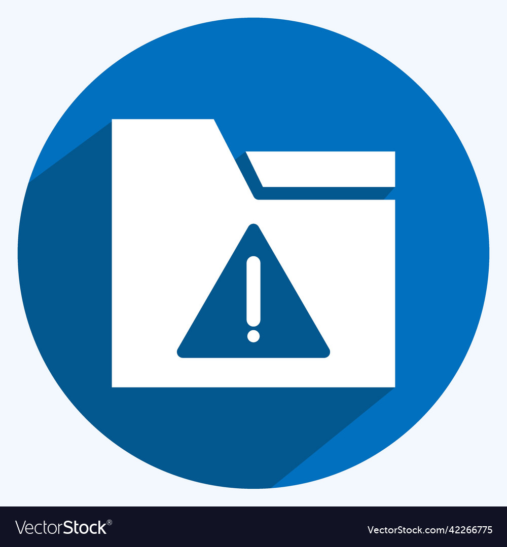 Icon warning on folder suitable for user vector image Icon warning on folder suitable for user