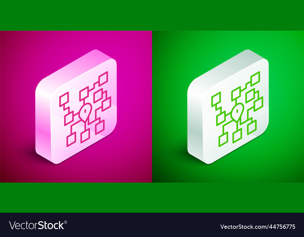 Isometric line neural network icon isolated vector image Isometric line neural network icon isolated