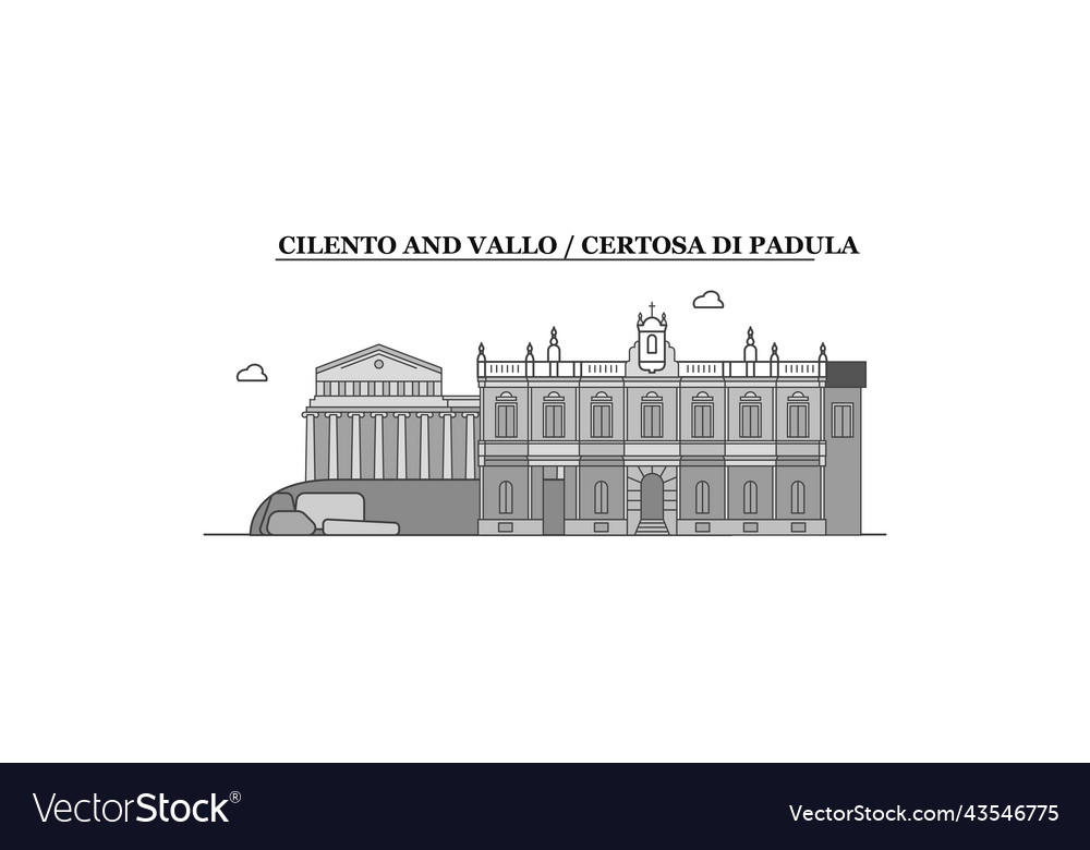 Italy padula city skyline isolated Royalty Free Vector Image