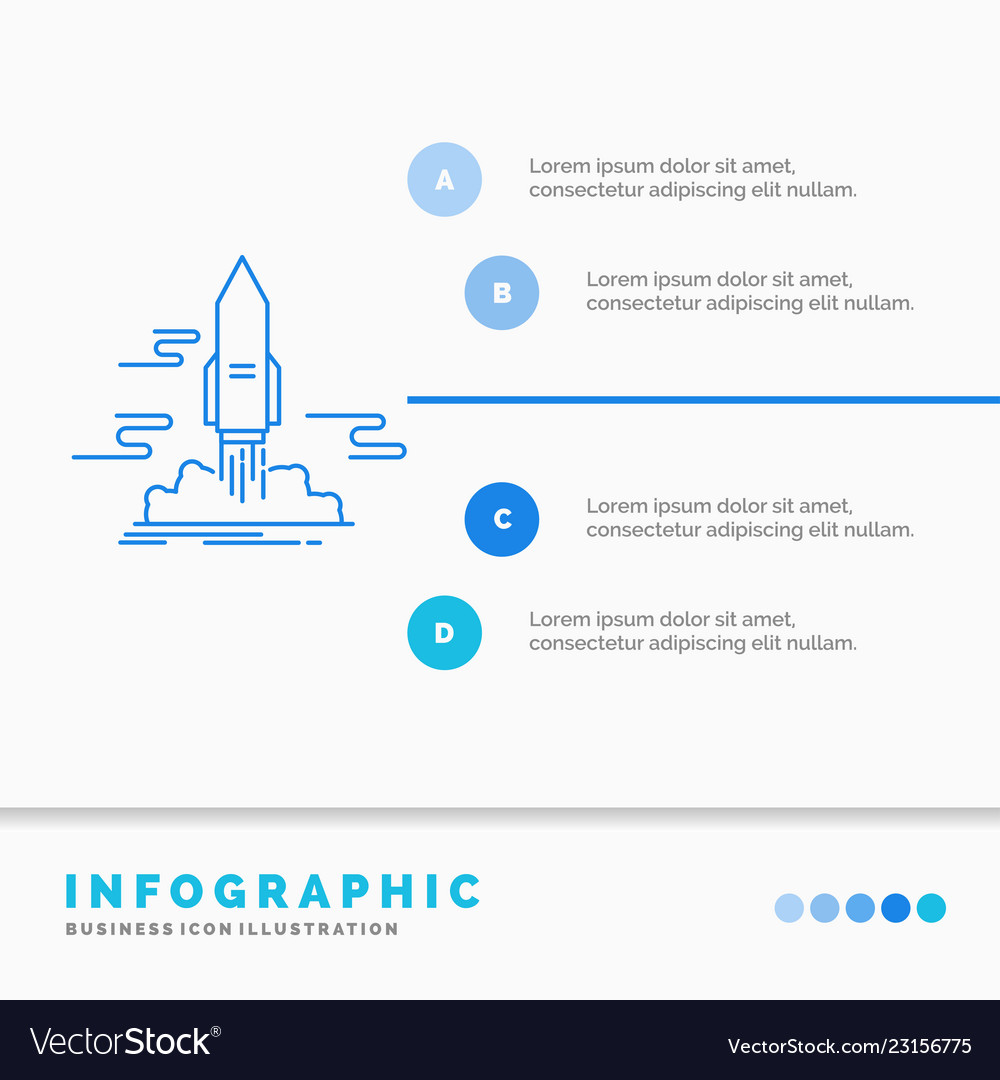 Launch publish app shuttle space infographics vector image Launch publish app shuttle space infographics