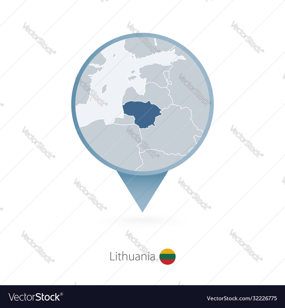 Kartenstift mit detailliertem Lithuania