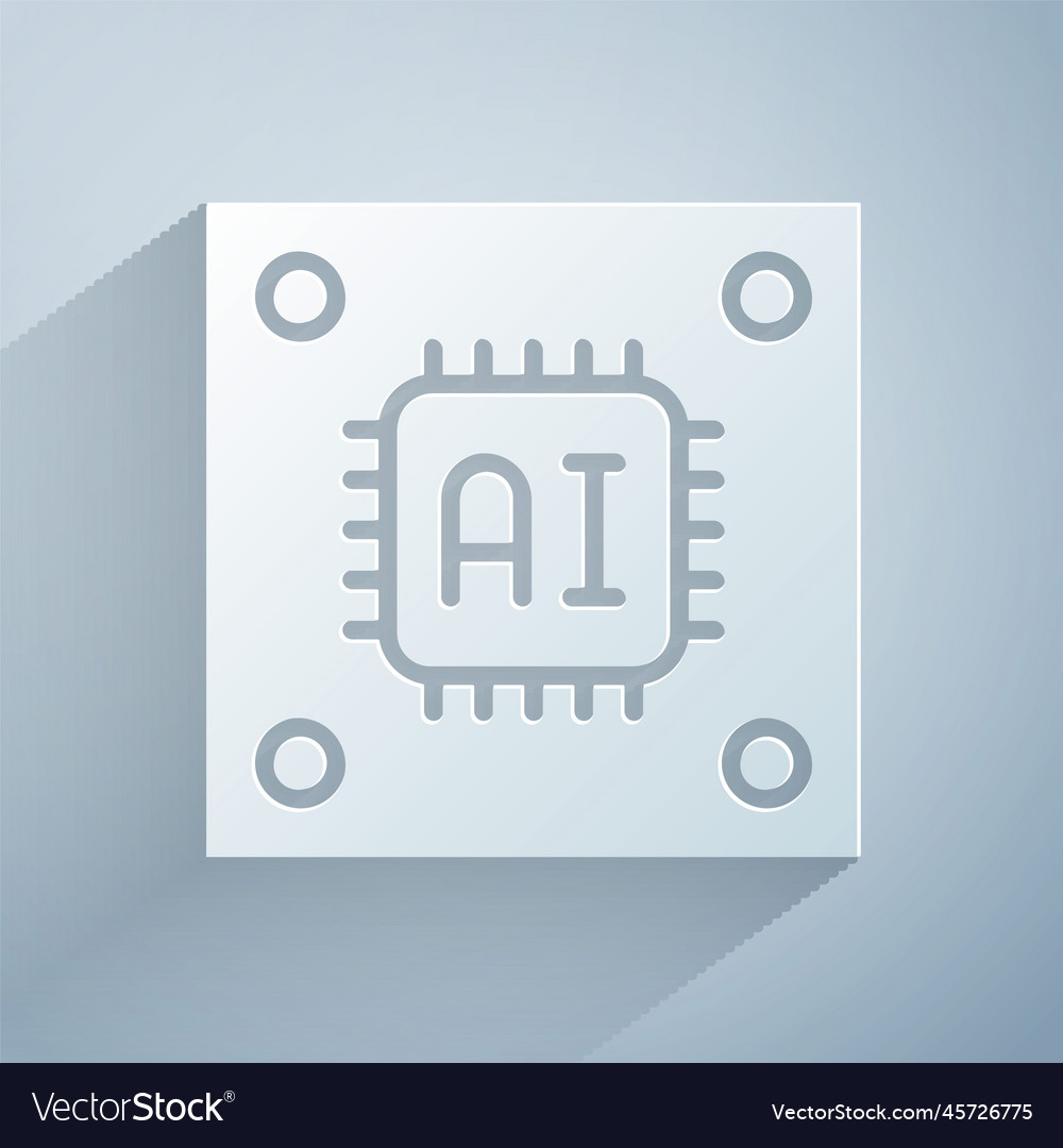 Papier schneiden Computerprozessor mit Mikroschaltungen vector image Papier schneiden Computerprozessor mit Mikroschaltungen
