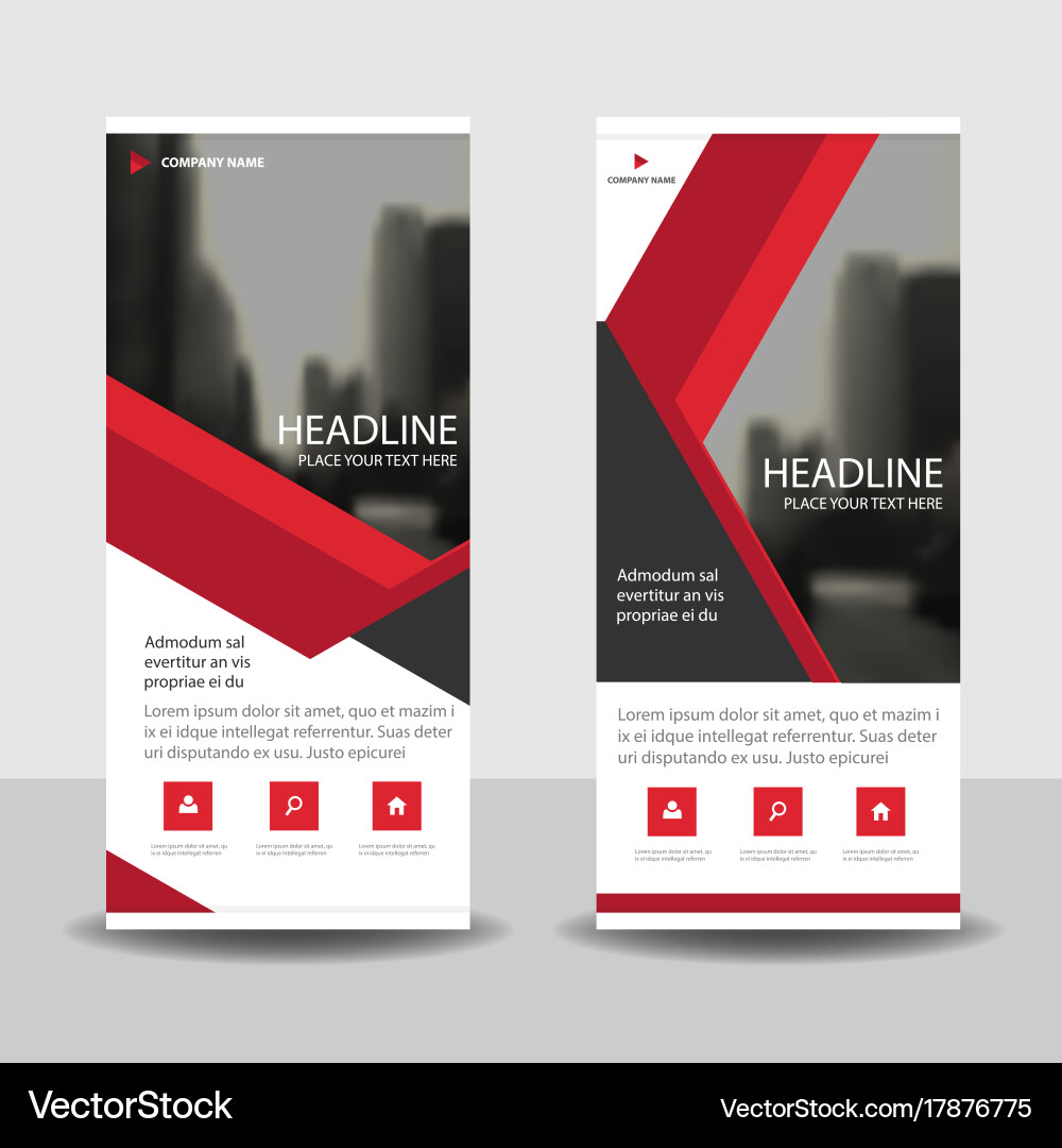 Red Triangle Roll Up Business Brochure Flyer Vector Image
