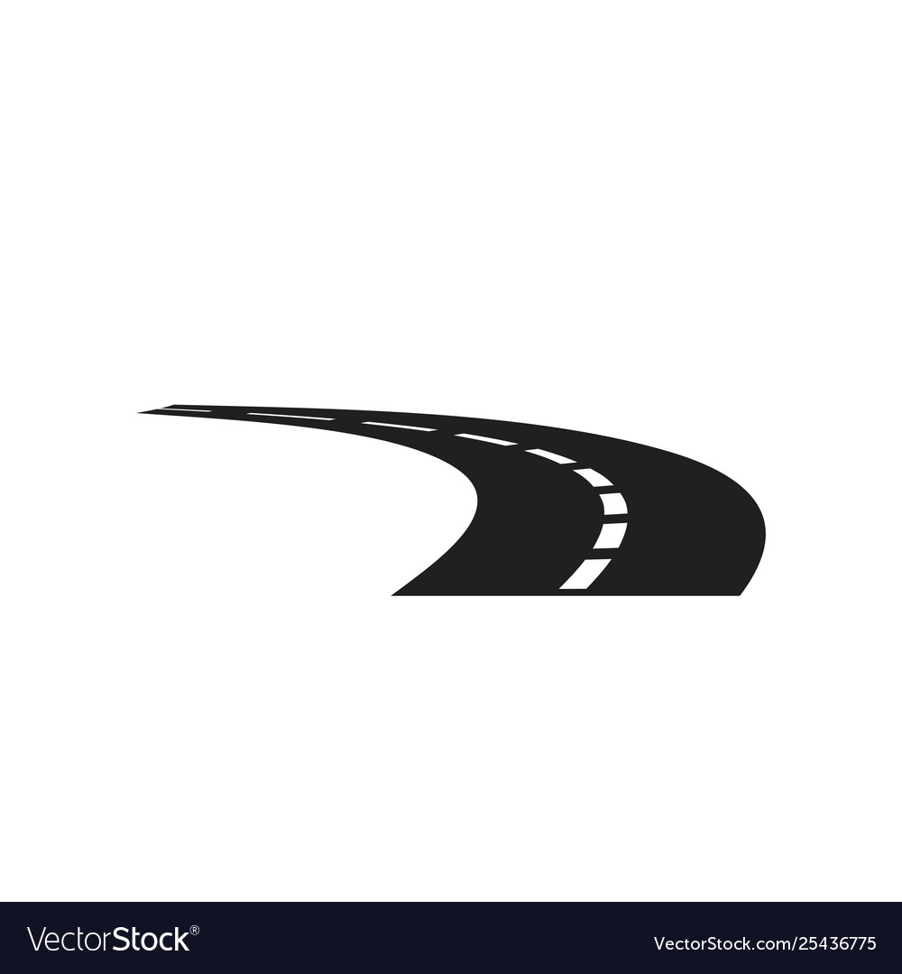 Road black icon on white background Royalty Free Vector