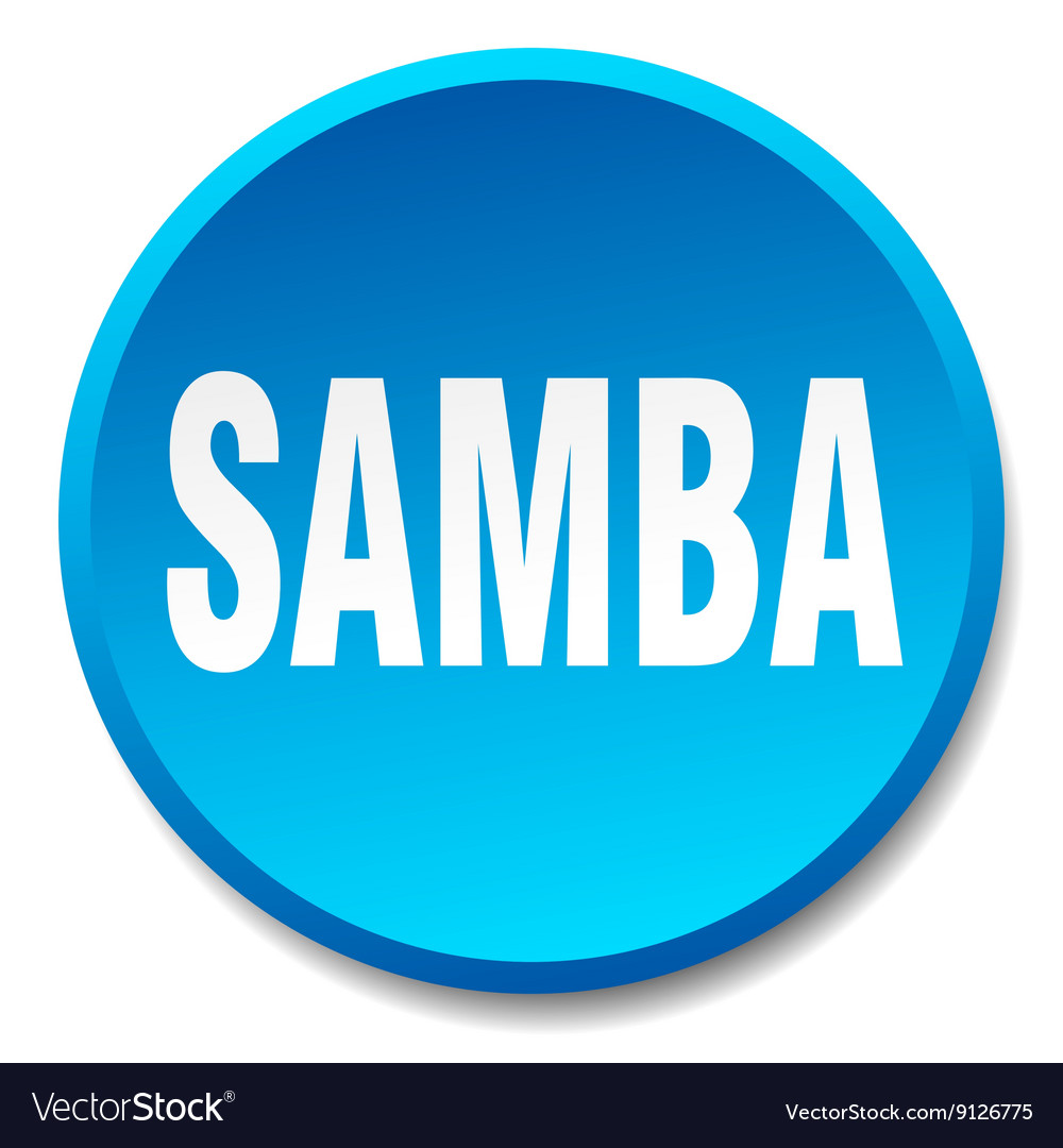 Samba blue round flat isolated push button