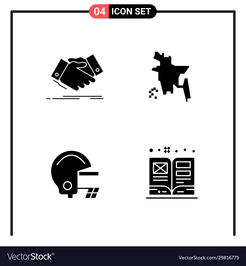 Set 4 solid style icons for web and mobile