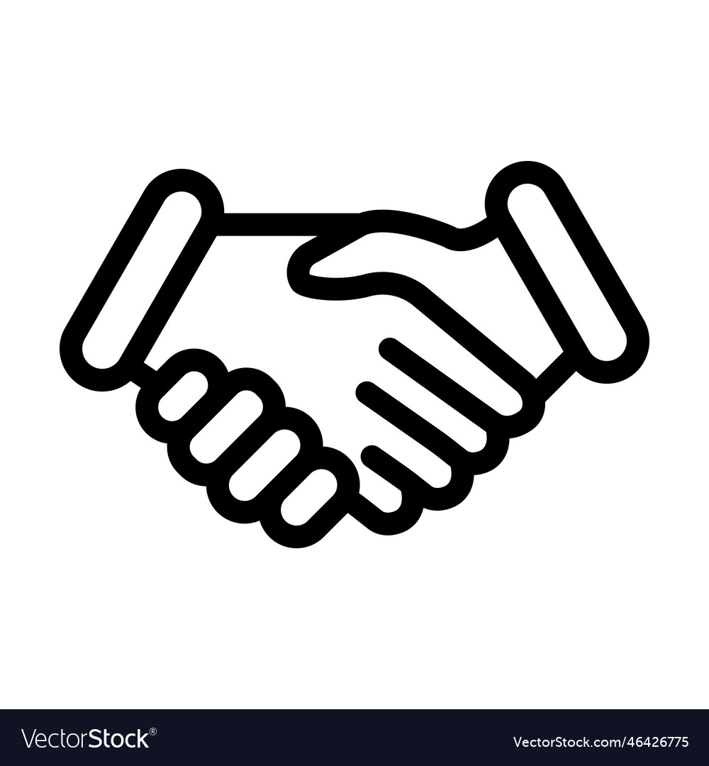 Shake Hand Thick Line Icon For Personal Royalty Free Vector