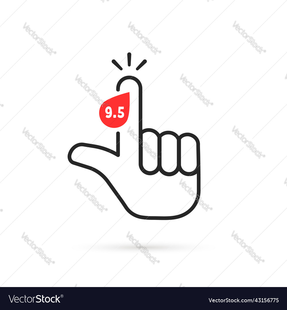 Thin line forefinger with high glucose level