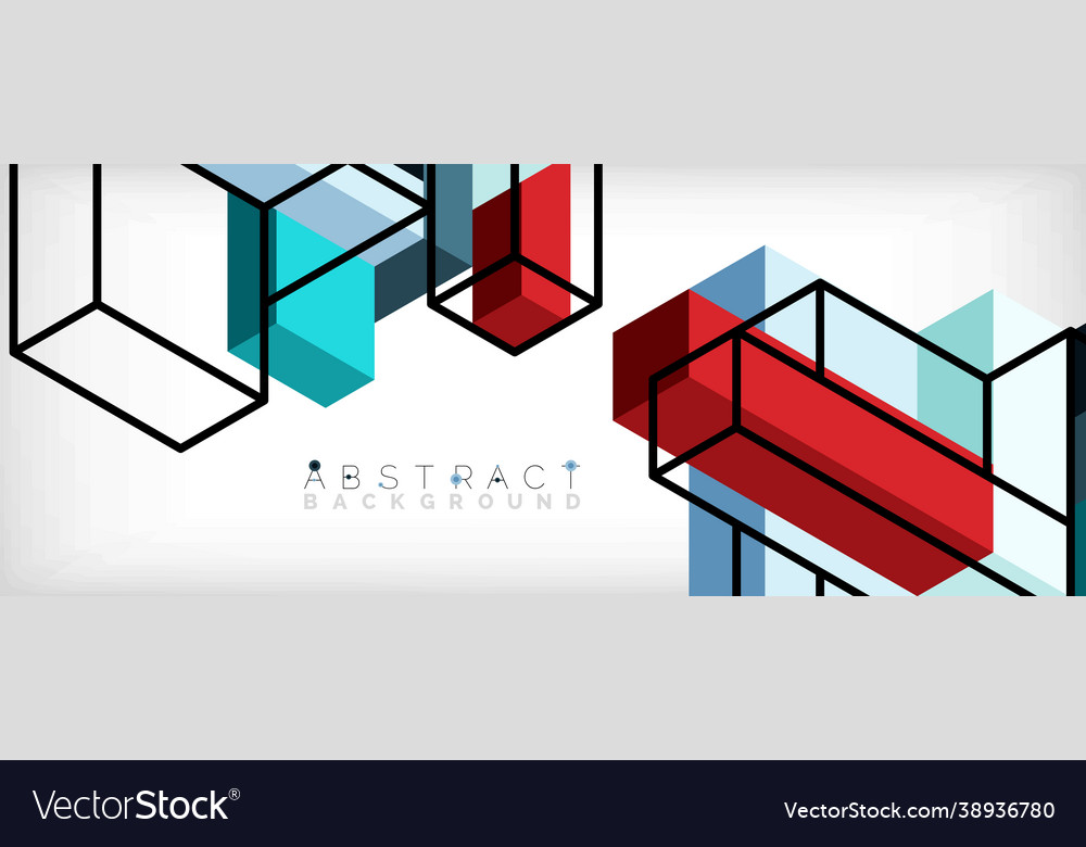 Abstract background 3d cubes cubic elements vector image Abstract background 3d cubes cubic elements
