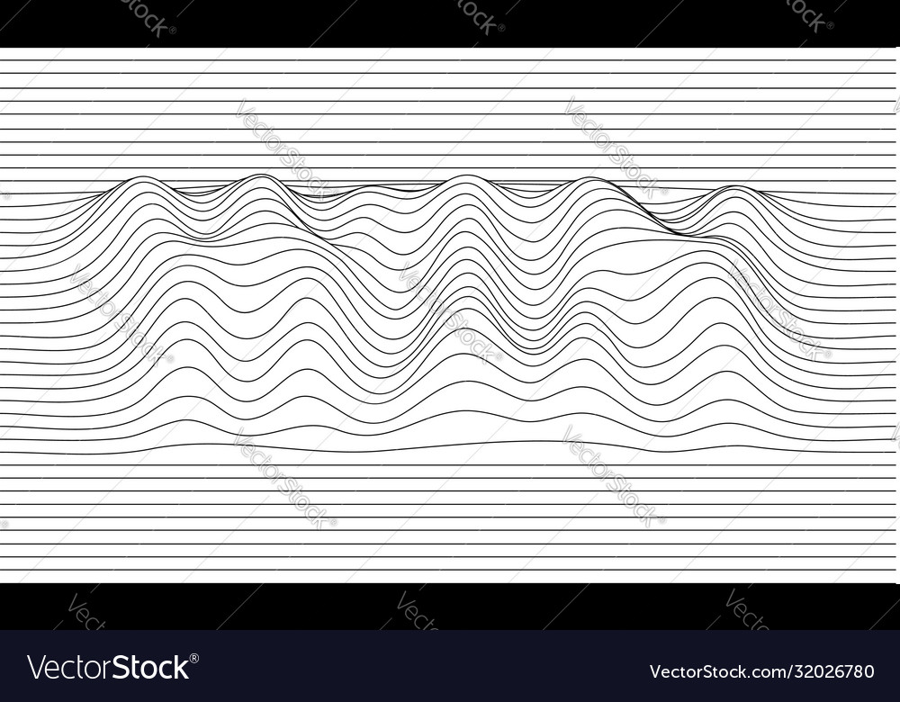 Abstract with frequency wavy lines background vector image Abstract with frequency wavy lines background