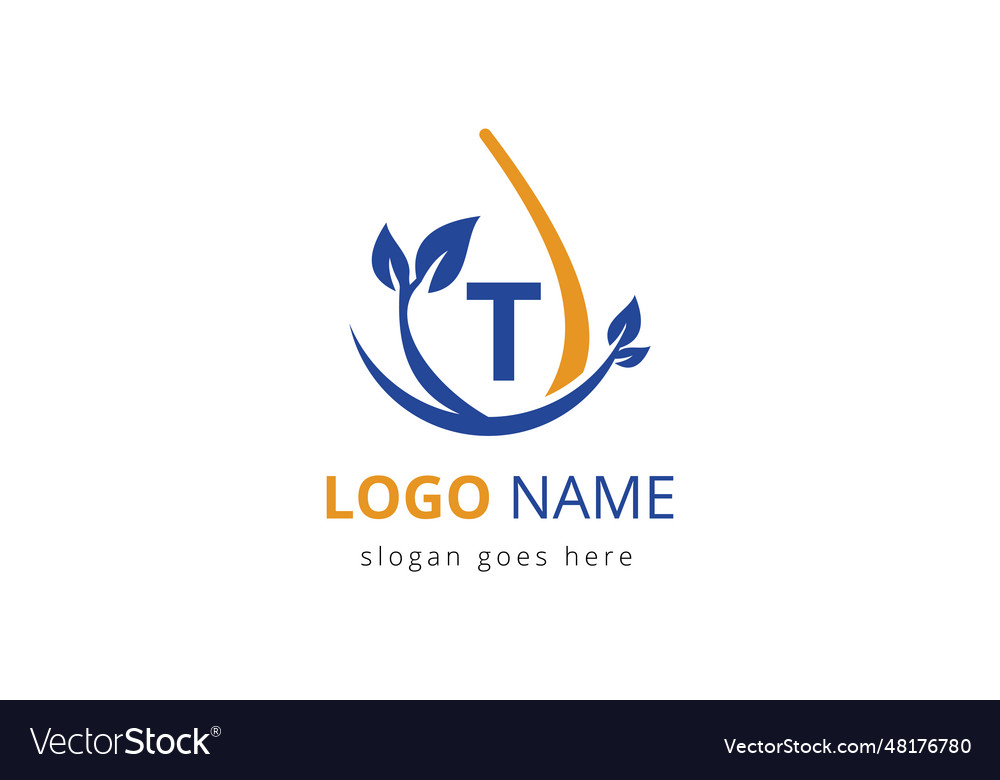 Agriculture logo on t letter concept agriculture Vector Image