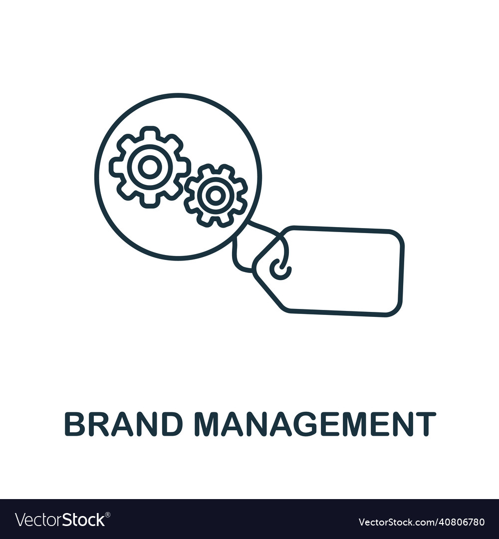 Brand management icon line element from company