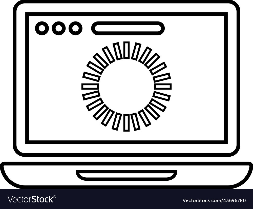 Browser loading page outline icon line art