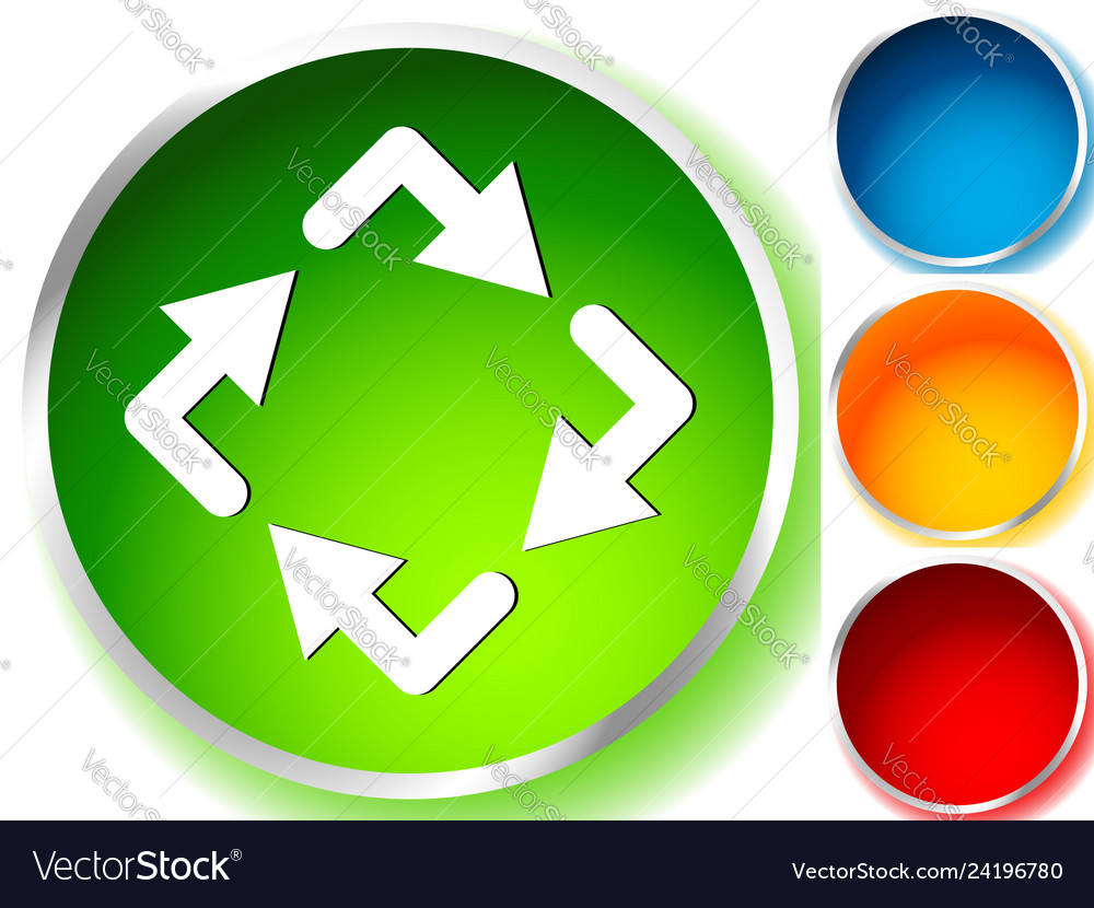 Circular arrows icon rotating clockwise vector image Circular arrows icon rotating clockwise