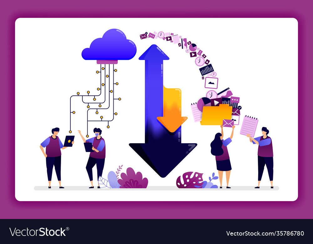 Cloud data center download and upload access