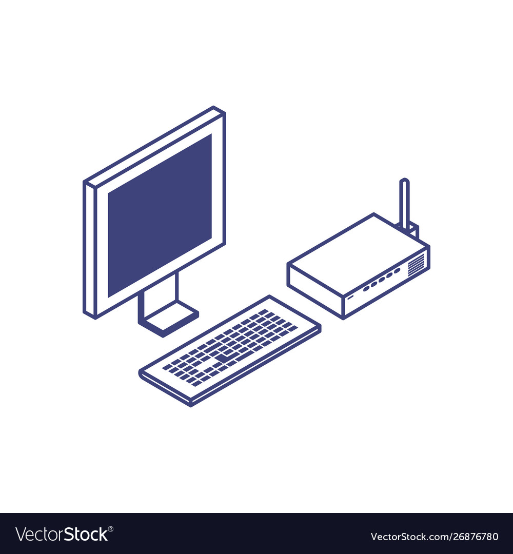 Destop computer with router tech