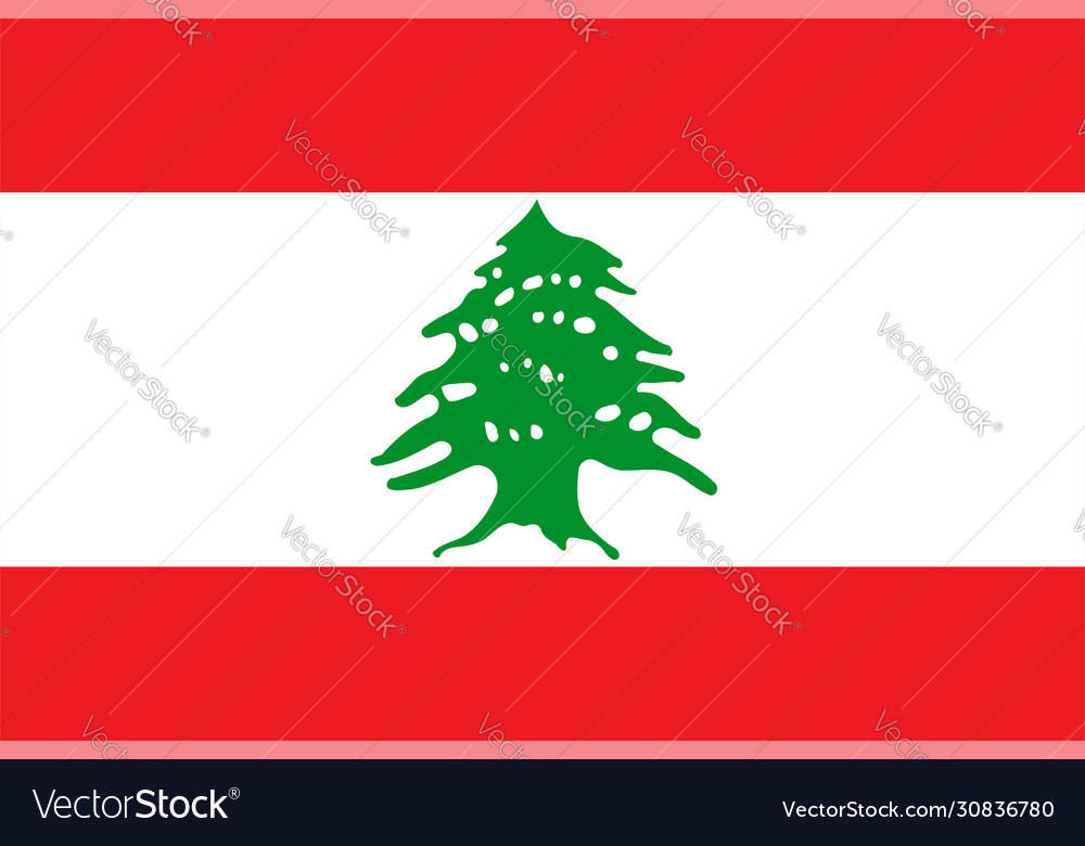 Flag lebanon cedar tree Royalty Free Vector Image