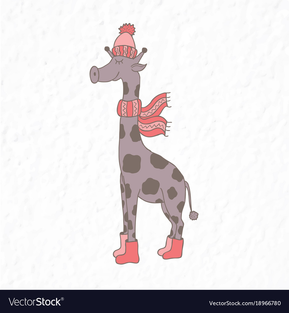 Funny Giraffe Nursery Art Minimalist Royalty Free Vector Funny Giraffe Nursery Art Minimalist Vector Image
