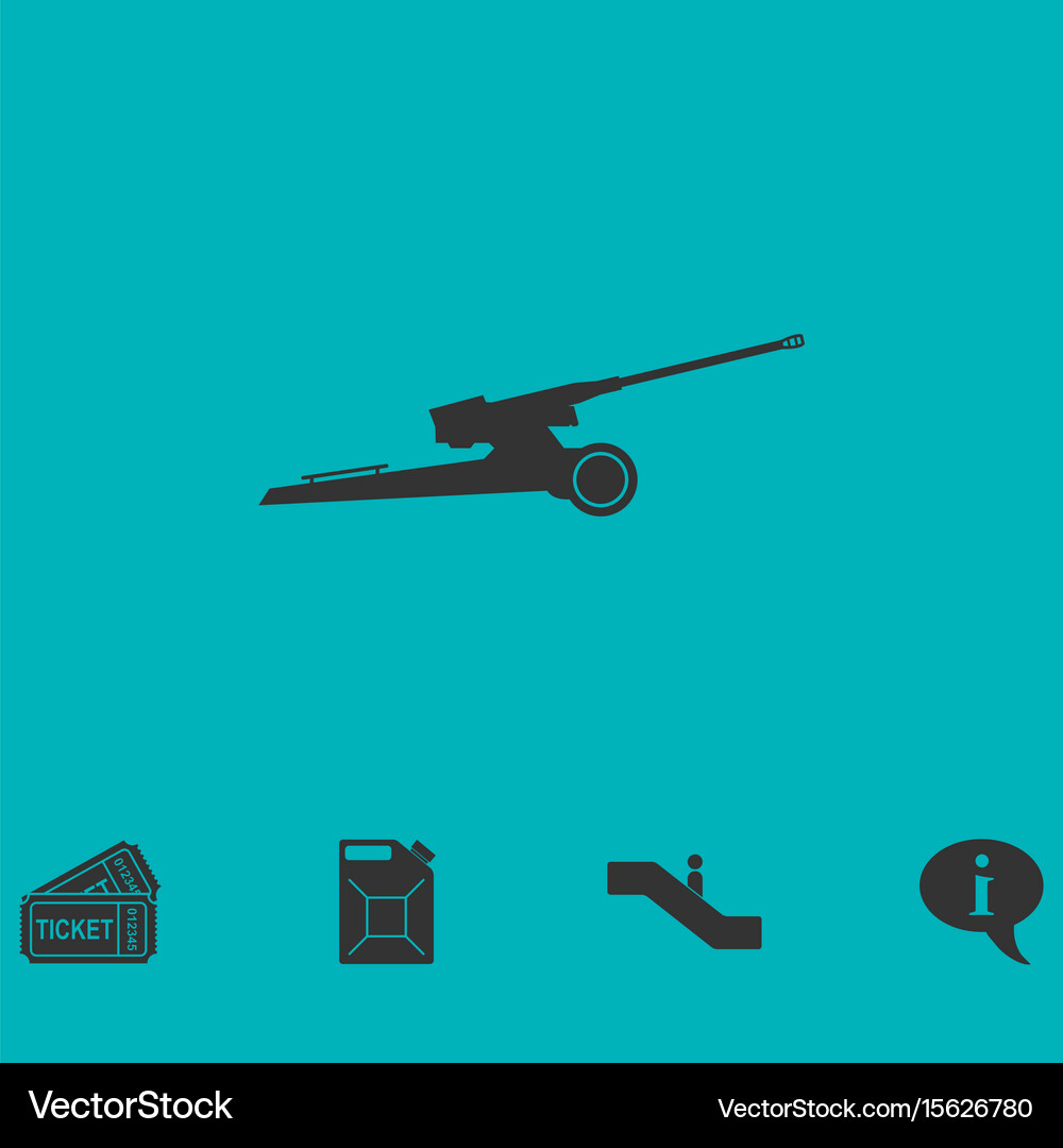 Howitzer icon flat Royalty Free Vector Image - VectorStock